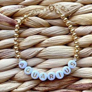 🌻HANDMADE 14k Gold Filled Aquarius Bead Bracelet
